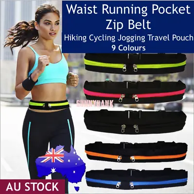 $5.99 • Buy Running Bum Bag Waist Zip Pouch Fanny Pack Running Jogging Travel Belt Sport Bag