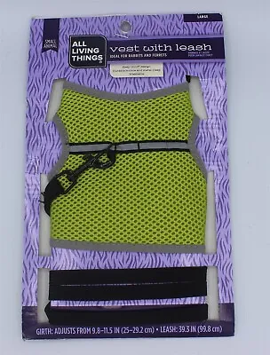 All Living Things Vest With Leash For Rabbits And Ferrets - Large - 9.8-11.5 IN • $4.99