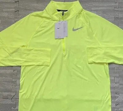 £38.99 • Buy Nike Performance Running Dri-Fit ELEMENT Running Volt Neon Half Zip Long Sleeve