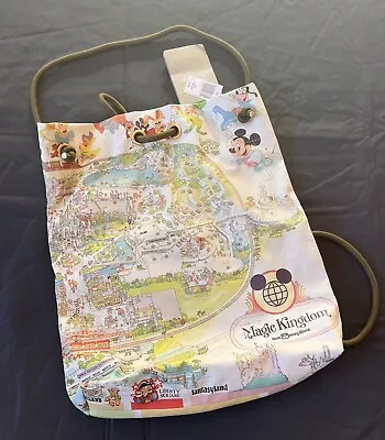 Disney World WDW 50th Anniversary Magic Kingdom Map Backpack Drawstring Bag NWT • $25.49