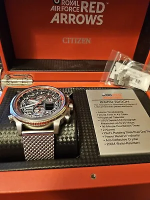 Citizen Mens RAF RED ARROWS LIMITED EDITION PROMASTER SKYHAWK Jy8039-54e • £275