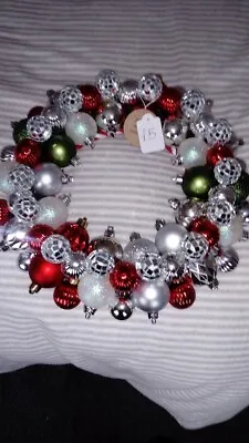 Handmade Christmas Christmas Bauble Wreath • £4