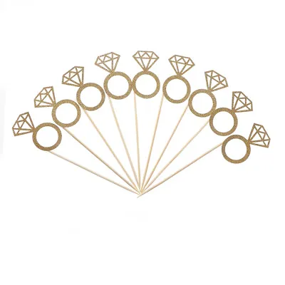 £3.71 • Buy 10x Diamond Ring Cupcake Toppers Engagement Wedding Party Table Decorations #~;