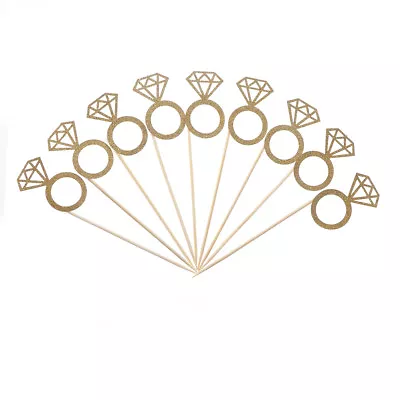 £3.71 • Buy 10x Diamond Ring Cupcake Toppers Engagement Wedding Party Table Decorations #~;