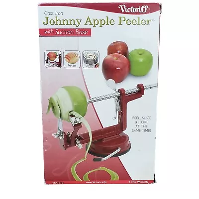 Johnny Apple Peeler By VictoriO VKP1010 With Suction Base Wood Handle SS Blades • $26