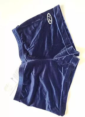 Royal Blue Velvet Zone Dance Shorts Size 38 = Size 10-12 New Gymnastics Jazz • £5.99