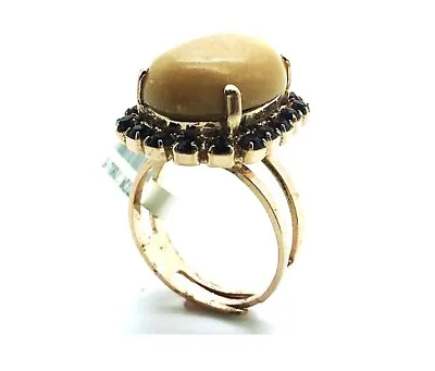 Mariana Ring Round Riverstone & Brown Swarovski Crystal Bliss Nirvana Coll. • $85