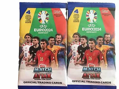 2 PACKETS OF 4 TOPPS MATCH ATTAX EURO 24 Trading Cards (8 Cards In Total) #NEW# • £1.25