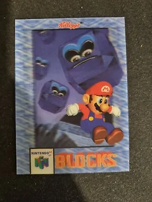 Super Mario Nintendo 64 Kellogg's Blocks 3D Lenticular Card • £20