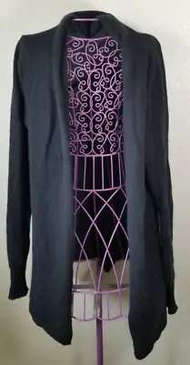 14th & Union 100% Cashmere Black Open Front Cardigan Size S May Fit M • $24.88