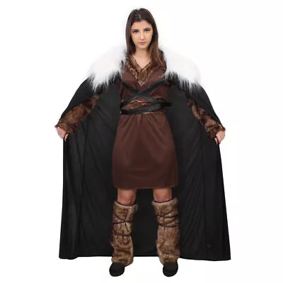 Ladies Viking Costume With Cape Historical Medieval Warrior  Fancy Dress Outfit • £33.99