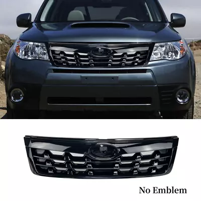 For 2009-2013 Subaru Forester Front Bumper Upper Grille Grill Gloss Black • $65.26