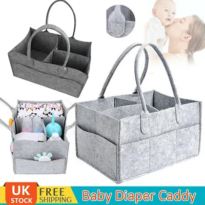 £6.69 • Buy Felt Baby Diaper Caddy Nursery Storage Wipes Bag Nappy Organizer Container UK