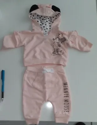 Disney Baby Minnie Mouse Outfit Matching Pink Sweatshirt & Pants  Sz 0-3 Months • $11.95