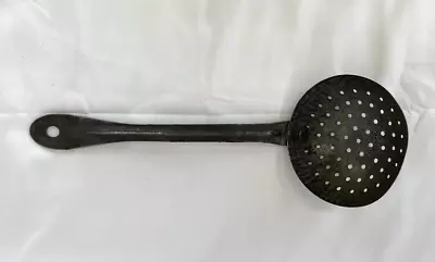 Metal Strainer Ladle 12 1/2  Rustic Farmhouse Skimmer Vintage • $9.95