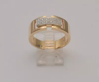 14K Yellow Gold Fancy Rectangle Diamond Band Ring Size 7.5 R2 • $850.73