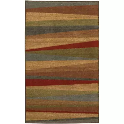 Throw Rug Area Sunset Sierra 3 Ft. X 4 Ft. Machine Washable Striped Pattern • $32.88