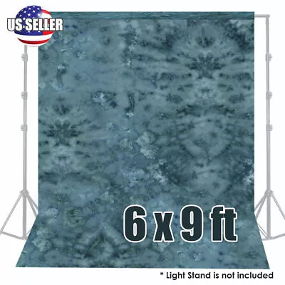 Photography 6x9Ft Blue Hand Painted Tie Dye Muslin Screen Backdrop Background • $29.66