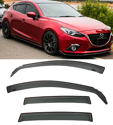 For 14-18 Mazda 3 Sport In-Channel Style Side Window Visors Rain Guards JDM New • $32.99