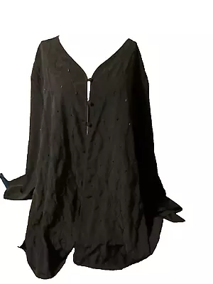 Maggie Barnes 28W Black Tunic To Compliment Your Dress Or Top Sequins Embroidery • $7.99