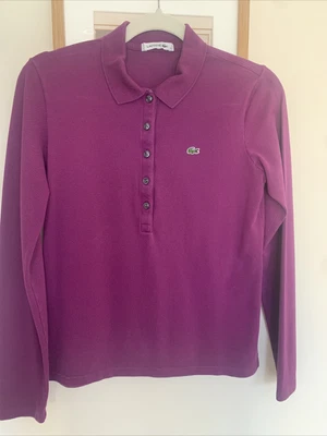 £7 • Buy Lacoste Ladies Long Sleeve Polo Size 12 