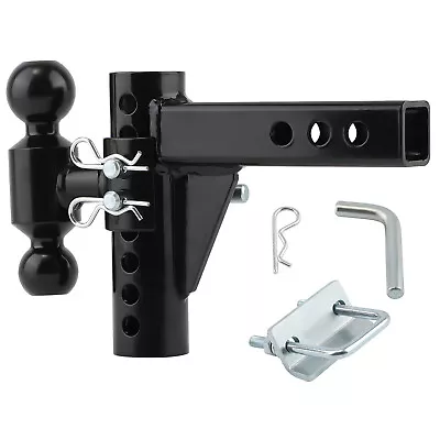 2  Receiver 6  Rise Drop Adjustable Towing Hitch Dual Ball Mount Trailer 12500lb • $81.40