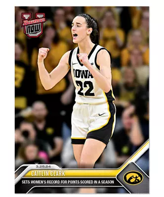 2023-24 Bowman U Now Basketball #74 Caitlin Clark Women's Record Points In Hand • $5