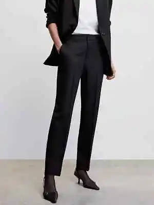 Mango Boreal Pleated Suit Trousers Black - Size 12 - BNWT - RRP £36 • £18