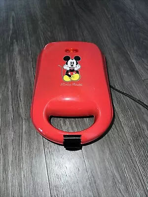 Disney Mickey Mouse Waffle Maker Model DCM-92 Belgian Waffles Red Non-Stick • $8.40