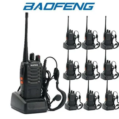 1-10 Pack Baofeng BF-888S UHF PMR446 Walkie Talkie 16CH Two-Way Ham Radio Lot • £58.99