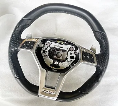Genuine Mercedes Glk C63 Sl63 Cla Slk55 E63 Cls63 Blk Leather Steering Wheel Ed • $999.97