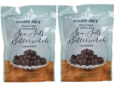 $15.50 • Buy 2 Packs Trader Joe's Chocolate Covered Sea Salt Butterscotch Caramels 7 Oz Each