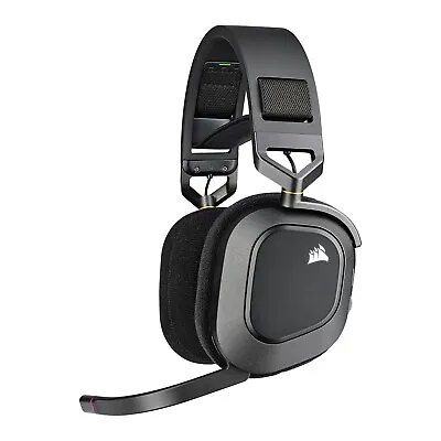 Corsair HS80 RGB Wireless Premium Black Gaming Headset PC Mac PlayStation 4/5 • £89.99