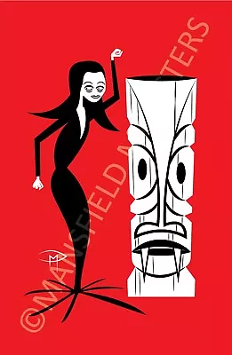 Morticia Addams Tiki Poster 11  X 17  Original Art Vampire Tiki  Doug Mansfield • $19.99