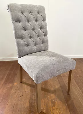 Dining Chair French Provincial Oak Grey Upholstery Furniture Brand New • $359