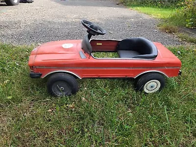 RARE Vintage Original Metal BMW Roadster Pedal Car With All Steel Body Working  • $250