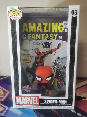 Funko Pop! Comic Covers Amazing Fantasy Marvel Spider-Man Vinyl Figure  #05 • £41.99