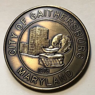 1978 City Of Gaithersburg Maryland Centennial Celebration Bronze Medal - Mint • $14.95