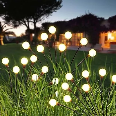 Solar Garden Lights Outdoor Waterproof4 Packs 32 Leds Solar Firefly Lights So... • $30.71