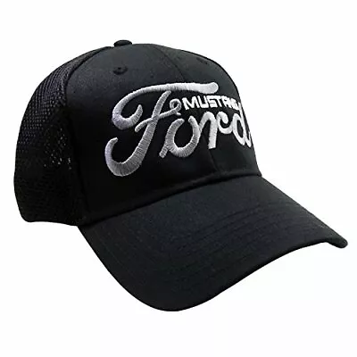 Ford Script Logo With Mustang Black Baseball Cap Hat • $20.99