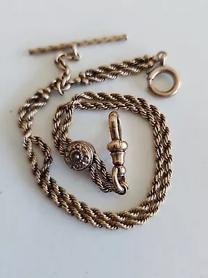 Vintage Antique Solid 14K Rosegold Gold Pocket Watch Chain 16.2 Grams • $249.50