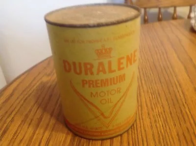 Vtg. Duralene Premium Motor Oil 1 Qt. Container United Oil Baltimore Md. • $16