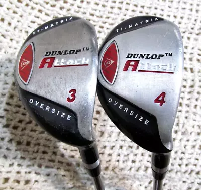 $39.98 • Buy Dunlop ATTACK Oversize Ti-Matrix (3h-4h) 2Pc Hybrid Set RH~ Reg Flex Steel Shaft