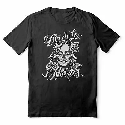 £13.19 • Buy Dia De Los Muertos - Mexican Day Of The Dead Art - Black Adult T-shirt (SM-5XL)