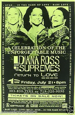 $15.61 • Buy DIANA ROSS & THE SUPREMES 2000 DENVER CONCERT TOUR POSTER - 60's Soul, R&B Music