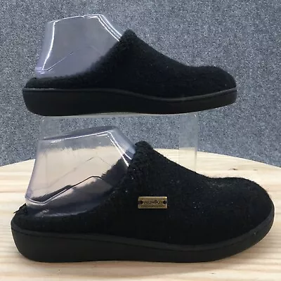 £52.05 • Buy Haflinger Slippers Womens 37 Classic Hardsole Mules Slip On Black Wool Split Toe