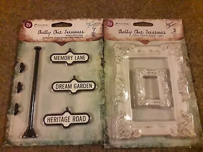 Bundle 2 Prima Shabby Chic Craft Embellishment Sets *NEW* Street Signs Frames • £3.99