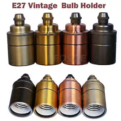 ES E27 Fitting Vintage Industrial Lamp Light Bulb Holder Antique Retro Edison • £6.89