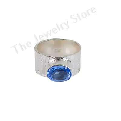 Tanzanite Gemstone 925 Stamp Solid Silver Stylish Jewelry Ring Gift For Her • $13.43