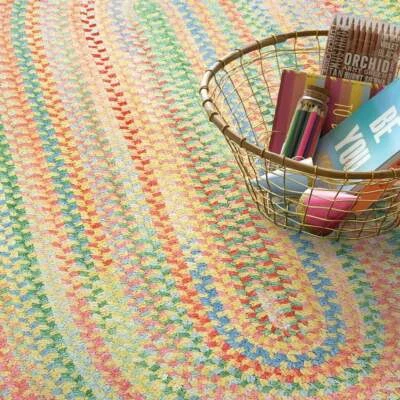 $68 • Buy Capel Rugs Soft Cotton Chenille Country Braided Rug~Baby's Breath~150~Buttercup